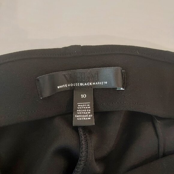 White House Black Market High Rise Slip On Wide Leg Black Pants Size 10 - Picture 11 of 11